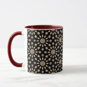 Retro Golden Sun Boho Bloemmotief Mok (Links)