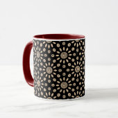 Retro Golden Sun Boho Bloemmotief Mok (Voorkant links)