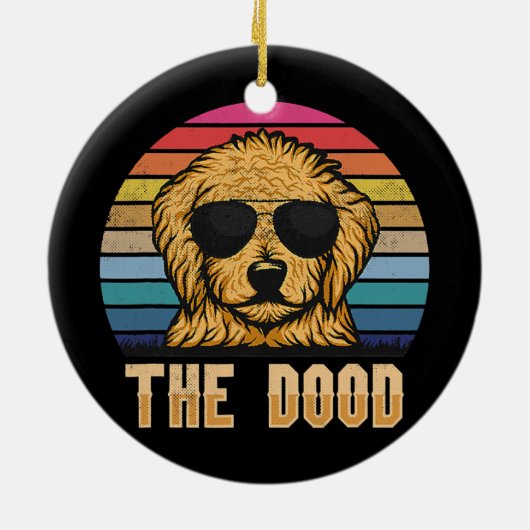 Retro  Goldendole The Dood Gift Dad mama Keramisch Ornament (Achterkant)