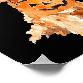 Retro Goldendoodle Pompoen Jack O Lantern Poster (Hoek)