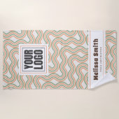 Retro Golf Abstract Patroon Aangepaste Strandhandd Strandlaken (Voorkant)