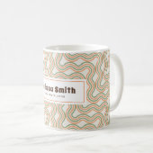 Retro Golf Abstract Patroon Koffiemok (Voorkant rechts)