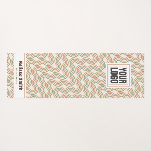 Retro Golf Abstract Patroon Op Maat Gemaakte Yogam Yogamat (Achterkant (horizontaal))
