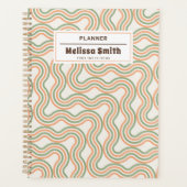 Retro Golf Abstract Patroon Professionele Planner (Voorkant)