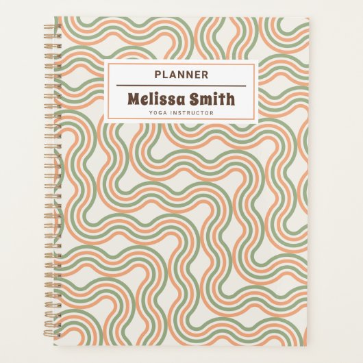 Retro Golf Abstract Patroon Professionele Planner (Voorkant)