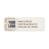Retro Golf Abstract Patroon Retouradres Label (Voorkant)