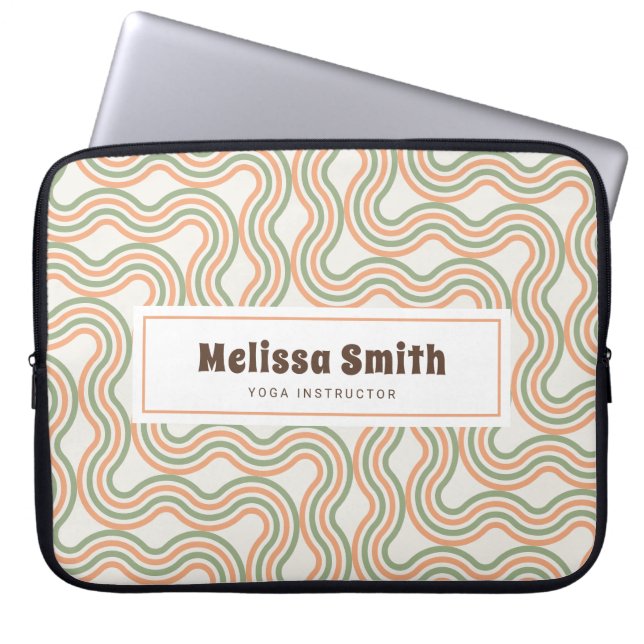 Retro Golf Abstract Patroon Zak Laptop Sleeve (Voorkant)