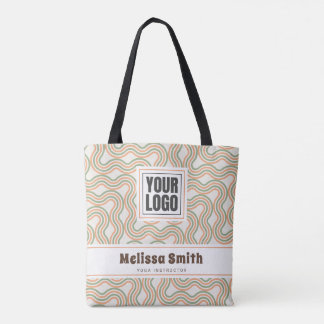 Retro Golf Abstract Patroon Zakelijk Tote Bag