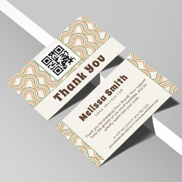Retro Golf Abstract QR Code Zakelijk Dank U Informatiekaartje
