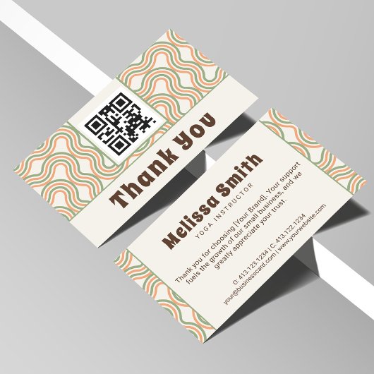 Retro Golf Abstract QR Code Zakelijk Dank U Informatiekaartje