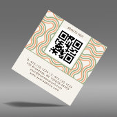 Retro Golf Abstract Vierkant QR Code Vierkante Visitekaartje