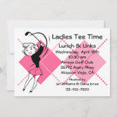 Retro Golf Babe Uitnodiging (Voorkant)