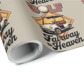Retro Golf Cart Fairway To Heaver Funny Golfing Cadeaupapier (Rol Hoek)
