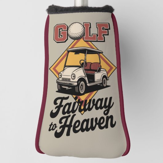 Retro Golf Cart Fairway To Heaver Funny Golfing Golfheadcover (Draai 90)