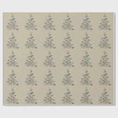 Retro Golf Club Christmas Tree Golfing X-mas Cadeaupapier (Vlak)