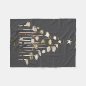 Retro Golf Club Christmas Tree Golfing Xmas Golfer Fleece Deken (Voorkant (Horizontaal))