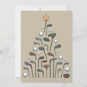 Retro Golf Club Kerstboom Golfen X-mas Feestdagenkaart (Voorkant)