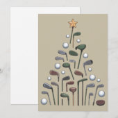 Retro Golf Club Kerstboom Golfen X-mas Feestdagenkaart (Voorkant / Achterkant)