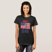  Retro Golf Dad Player American Flag Vader T-shirt (Voorkant volledig)