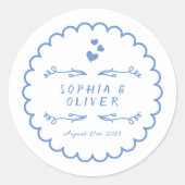 Retro golf doedel geïllustreerde hand geschreven b ronde sticker (Voorkant)