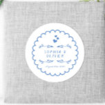 Retro golf doedel geïllustreerde hand geschreven b ronde sticker<br><div class="desc">Retro Wave Doodle Geïllustreerde Hand Geschreven Huwelijksgunst Stickers</div>