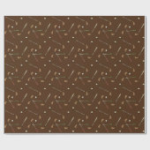 Retro Golf Golfer Clubs Balls Pattern Cadeaupapier (Vlak)