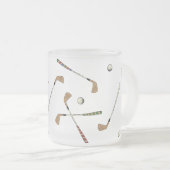  Retro Golf Golfer Clubs Balls Pattern Matglas Koffiemok (Voorkant rechts)