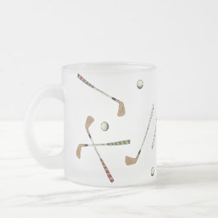 Retro Golf Golfer Clubs Balls Pattern Matglas Koffiemok