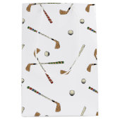  Retro Golf Golfer Clubs Balls Pattern Medium Cadeauzakje (Voorkant)