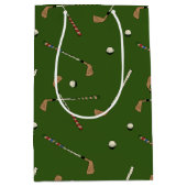  Retro Golf Golfer Clubs Balls Pattern Medium Cadeauzakje (Voorkant)