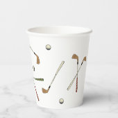  Retro Golf Golfer Clubs Balls Pattern Papieren Bekers (Achterkant)