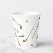  Retro Golf Golfer Clubs Balls Pattern Papieren Bekers (Voorkant)