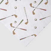  Retro Golf Golfer Clubs Balls Pattern Tissuepapier (Detail)