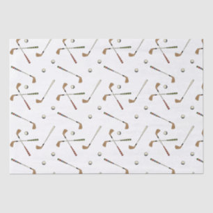  Retro Golf Golfer Clubs Balls Pattern Tissuepapier
