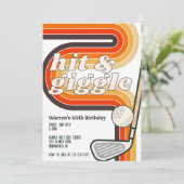 Retro Golf Hit en Giggle Invitation Kaart (Staand voorkant)
