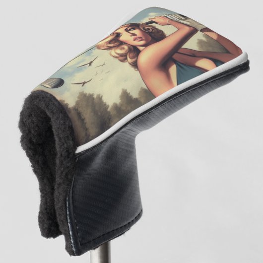 Retro Golf Meisje Golfheadcover (3/4 voorkant)