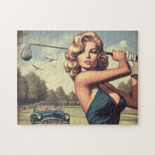 Retro Golf Meisje Legpuzzel (Horizontaal)
