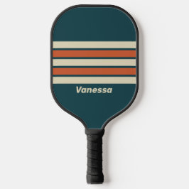 Retro golf over strepen met naam pickleball paddle