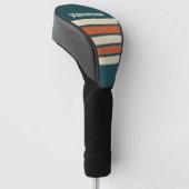 Retro golf over striping met naam golfheadcover (Schuin)