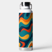 Retro Golf Patroon Modern Abstract Waterfles (Achterkant)