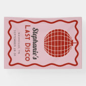 Retro golf Pink en Rood Laatste Disco vrijgezellen Spandoek (Horizontaal)