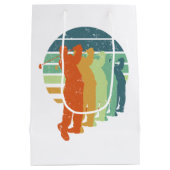 Retro Golf Player, Golfer, Golfende Sportfort Gift Medium Cadeauzakje (Achterkant)