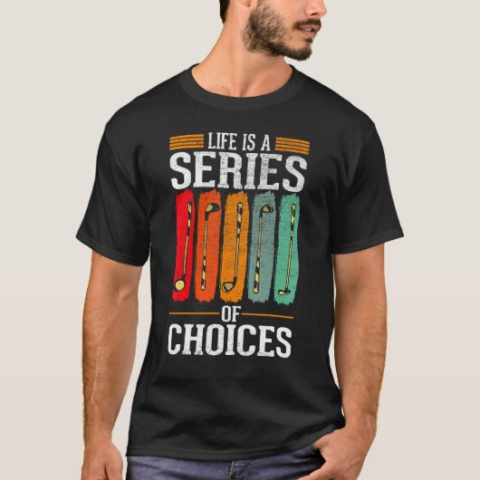 Retro Golf Player Mannen Golfer T-shirt (Voorkant)