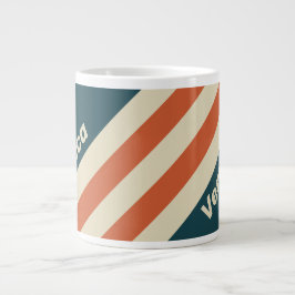 Retro Golf Strepen met Naam Grote Koffiekop