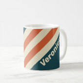 Retro Golf Strepen met Naam Koffiemok (Voorkant rechts)