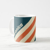 Retro Golf Strepen met Naam Koffiemok (Voorkant links)