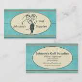 Retro Golf Supplies Blue Visitekaartje (Voorkant / Achterkant)