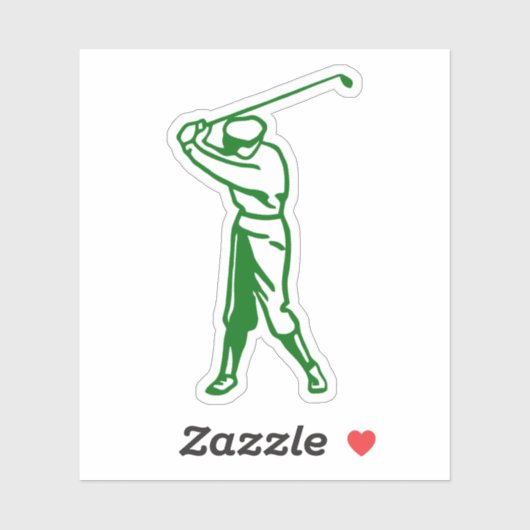 Retro Golf Thema Sporten Vorm Sticker (Vel)