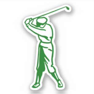 Retro Golf Thema Sporten Vorm Sticker