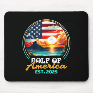 Retro Golf van Amerika 2025 Amerikaanse vlag Golf  Muismat